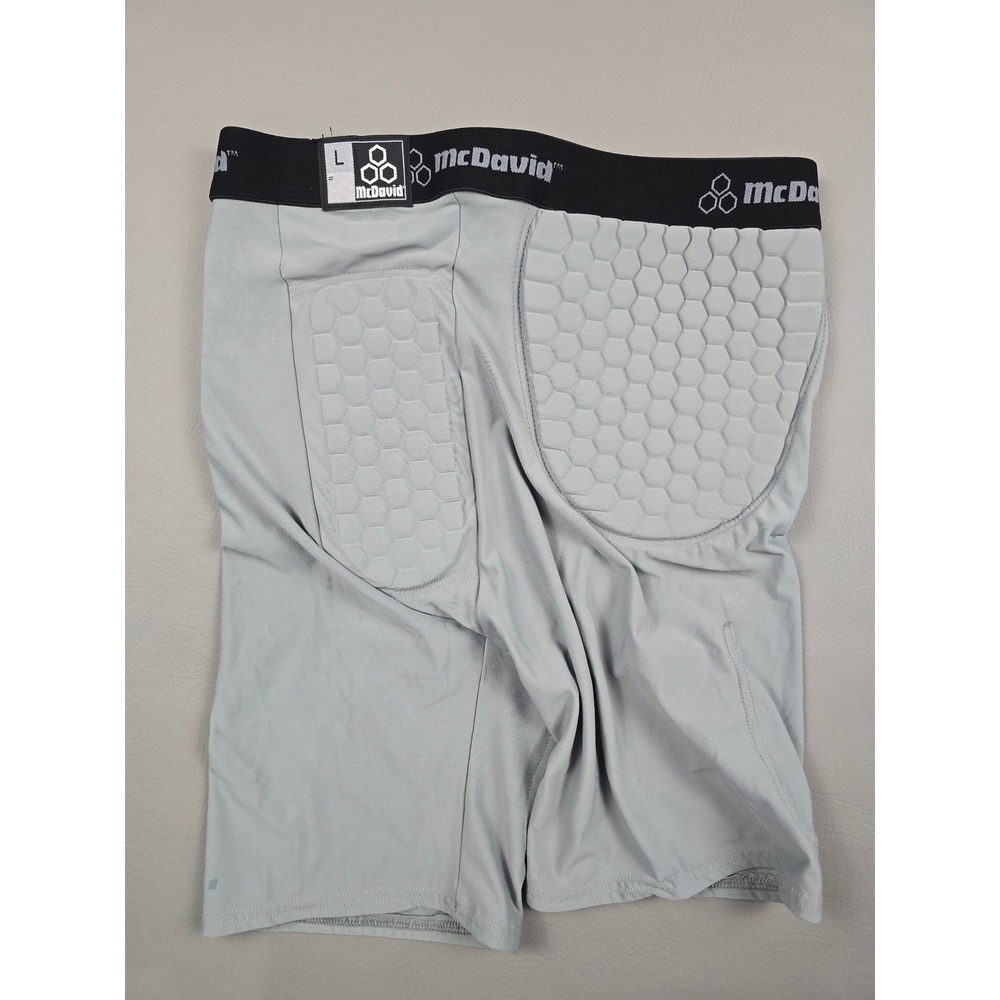 McDavid HexPad Compression Padded Shorts Men Large Grey Athletic Protective Gear